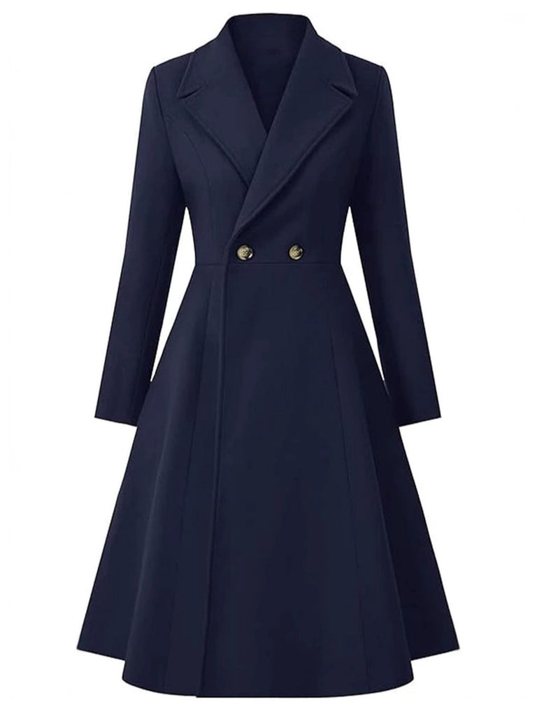 1950s Solid Notched Collar Dress Coat - vintage dress, retro fashion, rockabilly