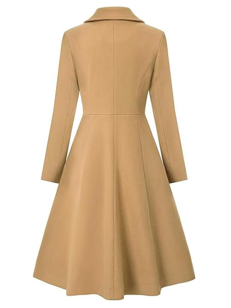 1950s Solid Notched Collar Dress Coat - vintage dress, retro fashion, rockabilly