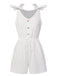 She finds her 1950s story in this 1950s Solid Shoulder Tie Sleeveless Romper