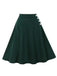1950s Solid Side Buttons Pocket Skirt - vintage skirt, retro style