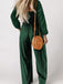 1950s Solid Square Neck Smocked Long Jumpsuit - vintage jumpsuit, retro fashion