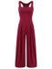 1950s Solid Square Neck Wide Strap Jumpsuit - vintage jumpsuit, retro fashion