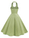 1950s Solid Sweetheart Neck Halter Dress: where 1950s romance meets her modern spirit