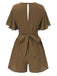 This 1950s Solid V-Neck Cotton Flounce Sleeve Romper whispers 1950s secrets to those who notice