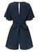 She finds her 1950s story in this 1950s Solid V-Neck Cotton Flounce Sleeve Romper