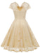 1950s Solid V-Neck Sleeveless Lace Dress - vintage dress, retro fashion, rockabilly