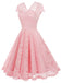 1950s Solid V-Neck Sleeveless Lace Dress - vintage dress, retro fashion, rockabilly