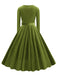 This 1950s Solid Velvet V-Neck Swing Dress wraps her in 1950s elegance, one twirl at a time