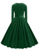 This 1950s Solid Velvet V-Neck Swing Dress wraps her in 1950s elegance, one twirl at a time