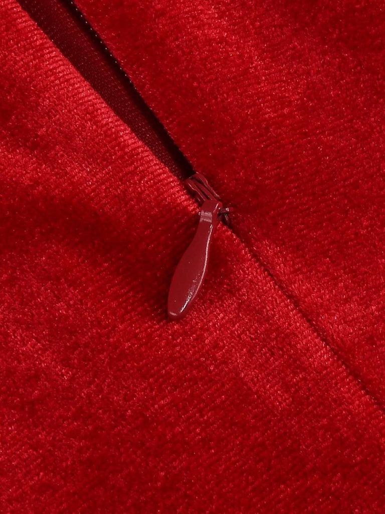 1950s Solid Velvet V-Neck Swing Dress — a 1950s silhouette that turns sidewalks into runways
