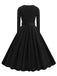 This 1950s Solid Velvet V-Neck Swing Dress wraps her in 1950s elegance, one twirl at a time