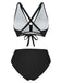 1950s Solid Wrap Crisscross High Waist Bikini Set: beautiful vintage swimwear, retro swimsuit, pin-up style with timeless appeal