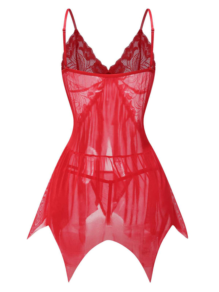 1950s Spaghetti Strap Lace Mesh Nightgown: where 1950s romance meets her modern spirit