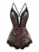 1950s Spaghetti Strap Leopard Lace Sleepwear - vintage nightgown, retro sleepwear