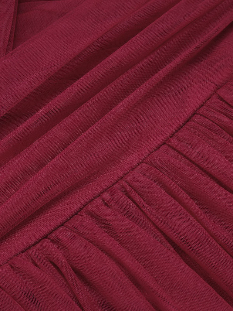 1950s Spaghetti Strap Off-Shoulder Mesh Dress — the kind of 1950s dress that makes strangers smile