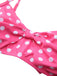 1950s Spaghetti Strap Polka Dot Striped Bow Bikini Set - vintage fashion, retro style