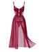 She slips into this 1950s Spaghetti Strap Sheer Lace Satin Bow Nightgown and suddenly it's a 1950s daydream