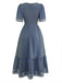 1950s Square Neck A-Line Short Sleeve Dress 9