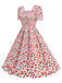1950s Square Neck Heart Dots Dress — a 1950s silhouette that turns sidewalks into runways