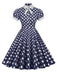 1950s Stand Collar Polka Dot Flared Dress: timeless style reimagined
