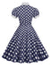 1950s Stand Collar Polka Dot Flared Dress: timeless style reimagined