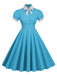 1950s Stand Collar Polka Dot Flared Dress: timeless style reimagined