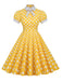 1950s Stand Collar Polka Dot Flared Dress: timeless style reimagined