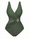 1950s Starfish V-Neck Tummy Control One-Piece Swimsuit: beautiful vintage swimwear, retro swimsuit, pin-up style with timeless appeal