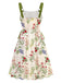 1950s Strap Floral Lace-Up Corset Dress - vintage dress, retro fashion, rockabilly