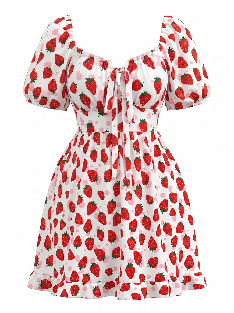 Red 1950s Vintage Retro Dress 3