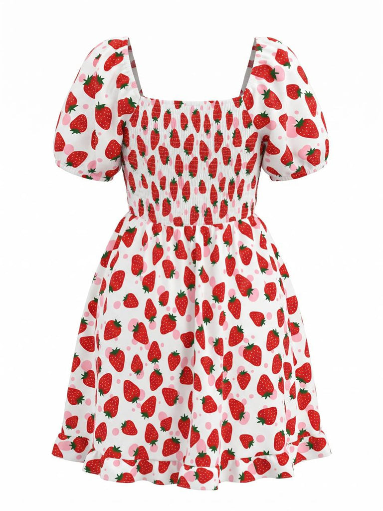 Red 1950s Vintage Retro Dress 4