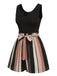 1950s Stripes Knitted Belted Romper: 1950s detail work for the woman who notices