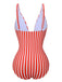 This 1950s Stripes Spaghetti Strap One-Piece Swimsuit carries 1950s vacation dreams in every stitch