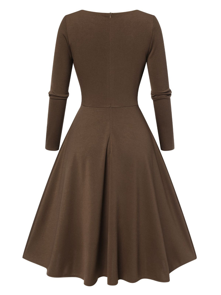 1950s Sweetheart Plaid Patchwork Dress, classic 1950s style elegant retro fashion - Image 22