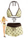 1950s Tie Halter Beaded Striped Swimwear Set | vintage fashion, retro style, classic elegance - perfect for retro fashion enthusiasts