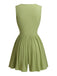 1950s Tie-Shoulder Lace Waist V-Neck Fit Romper - vintage jumpsuit, retro fashion