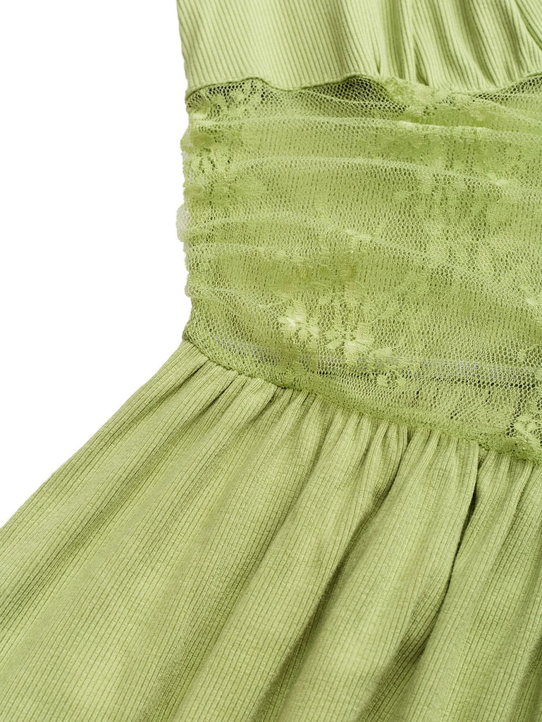 1950s Tie-Shoulder Lace Waist V-Neck Fit Romper - vintage jumpsuit, retro fashion