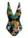 1950s Print Vintage One Piece One Piece Swimsuit 2