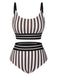 1950s UNeck Vertical Stripes Straps | 1950s | vintage swimsuit, retro beachwear