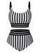 1950s UNeck Vertical Stripes Straps | 1950s | vintage swimsuit, retro beachwear