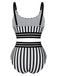 1950s UNeck Vertical Stripes Straps | 1950s | vintage swimsuit, retro beachwear