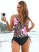 1950s V-Neck Floral Patchwork Tankini Set - vintage fashion, retro style