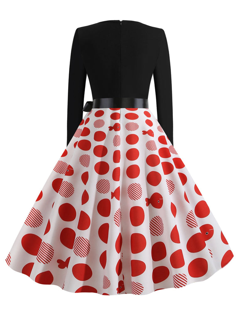 1950s V-Neck Long Sleeves Plaid Swing Dress, vintage dress, retro fashion, rockabilly, pin-up fashion - perfect for women who love vintage and retro fashion