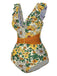 She's wearing 1950s V-Neck Ruffle Shoulder Belted Swimsuit and the whole beach remembers the 1950s