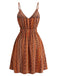 1950s V-Neck Spaghetti Strap Striped Dress 2
