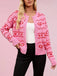 1950s Valentine's Day Heart Pattern Knit Cardigan - vintage fashion, retro style