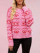 1950s Valentine's Day Heart Pattern Knit Cardigan - vintage fashion, retro style