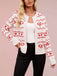 1950s Valentine's Day Heart Pattern Knit Cardigan - vintage fashion, retro style