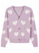 1950s Valentine's Day Heart Print Knit Cardigan - vintage fashion, retro style