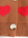 1950s Valentine's Day Heart Print Knit Cardigan - vintage fashion, retro style